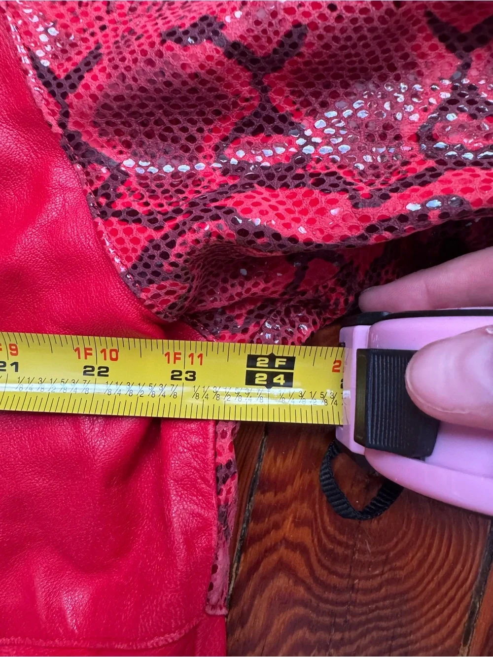 Pell’ Italia By Sandro Vintage Red Snake-Print Leather Jacket